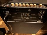 a close up view of a guitar amplifier