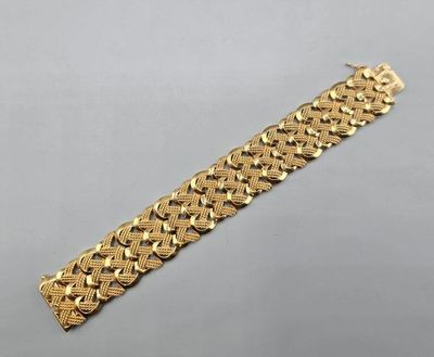 Bracelet manchette en or jaune 750°°