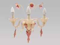 MURANO Paire d'appliques en verre soufflé dans les tons de r… (photo 6)