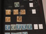a picture of a collection of stamps on display in a glass case