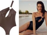 une photo d'une femme en maillot de bain sur la plage