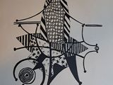 dessin représentant un homme à vélo avec un panier à l'arrière