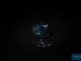 gros plan d'un diamant bleu sur une surface noire