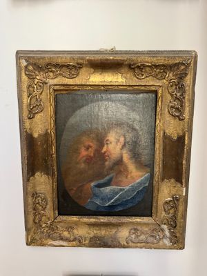 a painting of a man with a beard in a gold frame