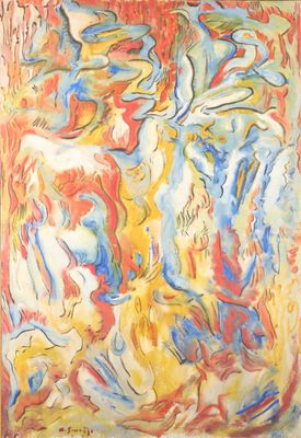 a painting of a painting with many different colors on it