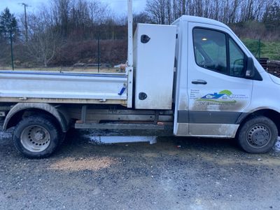 a white truck that is parked on the side of the road