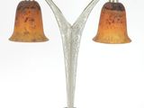 pair of art deco table lamps in the form of a three - light table lamp