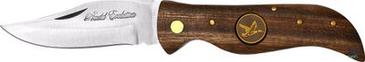 a knife with a wooden handle on a white background