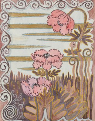 GRASSET Eugène, dans le goût de, Fleurs, gouache et peinture…