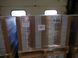 several pallets of boxes are stacked on pallets in a warehouse