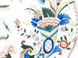 a painting of a vase with flowers and birds on it