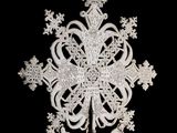 une image représentant un flocon de neige est affichée sur un fond noir