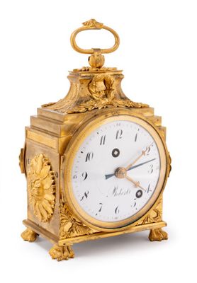 RARE PENDULE BORNE dite d'officier ou de voyage à doucine en bronze ci - Photo 1