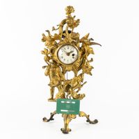 Horloge de cheminée, ornée d'une scène de chasse, en bronze … (photo 2)