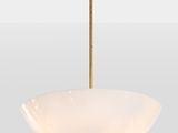 an image of a brass and frosted glass pendant light fixture