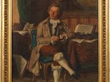 une image d'un tableau représentant un homme assis sur une chaise
