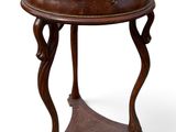an image of a wooden table with a wooden top on a white background