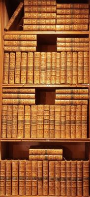 many books that are on the shelves in the room
