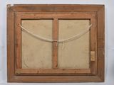 an old picture of a window with a rope hanging on it