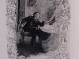 illustration of a man sitting in a chair reading a book