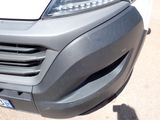 a close up of a car ' s front grill with a bird on it
