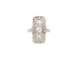 an art deco diamond and platinum ring
