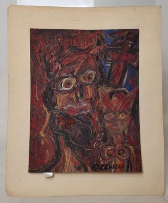 une image représentant une peinture du visage d'un homme sur une feuille de papier