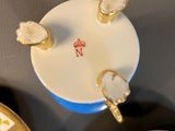 two plates and a cup on the table