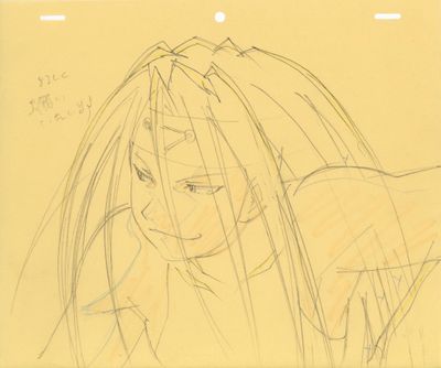 dessin représentant une femme aux cheveux longs avec un chat sur les genoux