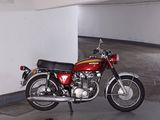 a motorcycle that is parked in a parking garage