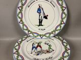 deux assiettes avec l'image d'un homme et d'une femme