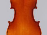 an old violin with a wooden back and bow on a white background