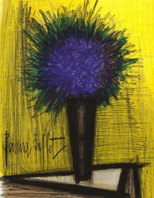 Bernard Buffet (1928-1999) - Le Bouquet violet, 1967, lithog…