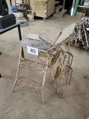 a chair made out of sticks and a table