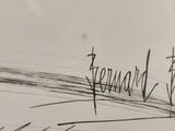 a black and white drawing of a train on a track