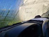 a view from inside a car looking out the windshield