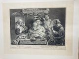 une photo représentant un dessin d'une famille en train de prendre un repas