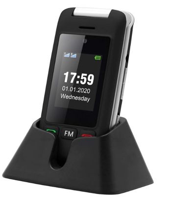 an image of a cell phone sitting on top of a charging dock