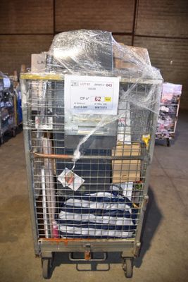 a cart that has a lot of items in it