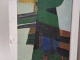 a picture of a painting of a man with a green hat