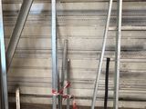 a ladder that is leaning against a wall in a building
