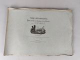 an old book with a drawing of a castle on it