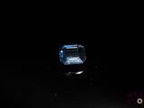 an image of a blue diamond in the dark