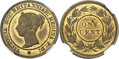 a gold coin with a woman ' s head and laurels on it