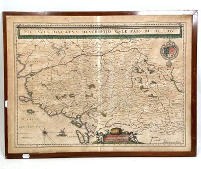 an old map of the country of france in a wooden frame