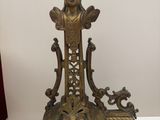 paire de chandeliers anciens en laiton en forme de femme