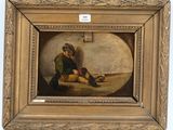 an image of a painting of a man sitting on the ground
