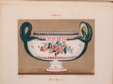 a drawing of a vase with a snake on it
