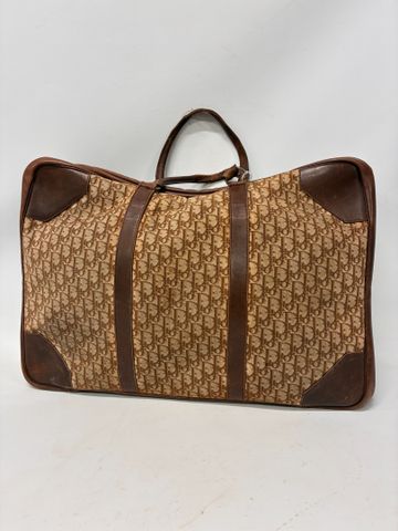 CHRISTIAN DIOR Vintage circa 1970 - Valise en toile Jacquard sign...