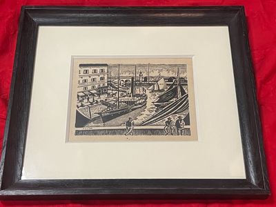 une photo d'une photo représentant un bateau, dans un cadre